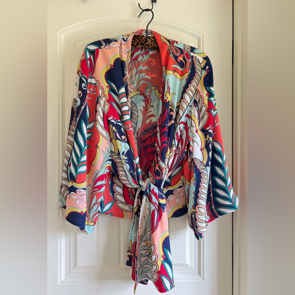 Chico’s Colorful Kimono Jacket XL